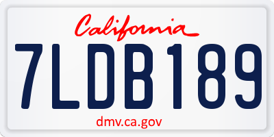 CA license plate 7LDB189