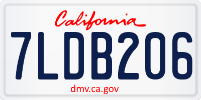 CA license plate 7LDB206