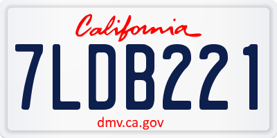 CA license plate 7LDB221