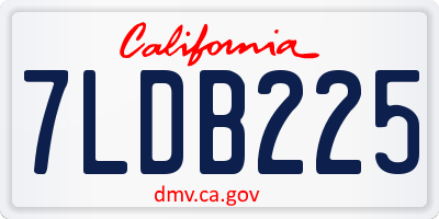 CA license plate 7LDB225