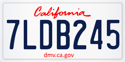 CA license plate 7LDB245