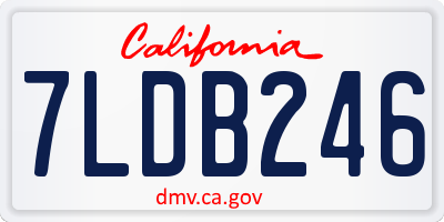 CA license plate 7LDB246