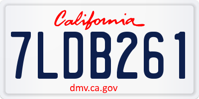 CA license plate 7LDB261