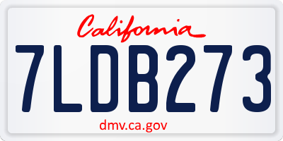 CA license plate 7LDB273