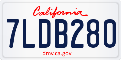 CA license plate 7LDB280