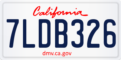CA license plate 7LDB326