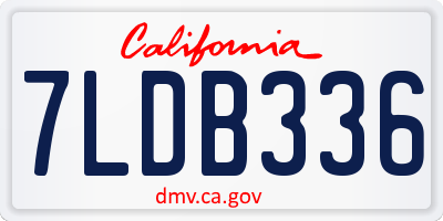 CA license plate 7LDB336