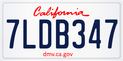 CA license plate 7LDB347