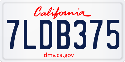 CA license plate 7LDB375