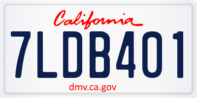CA license plate 7LDB401