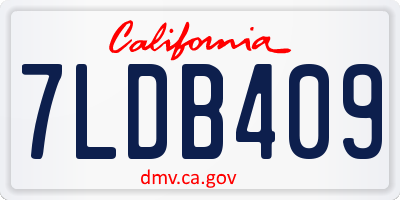 CA license plate 7LDB409