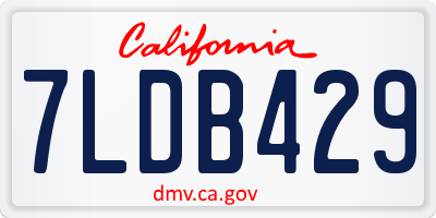 CA license plate 7LDB429