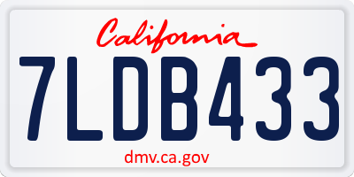 CA license plate 7LDB433