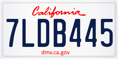 CA license plate 7LDB445
