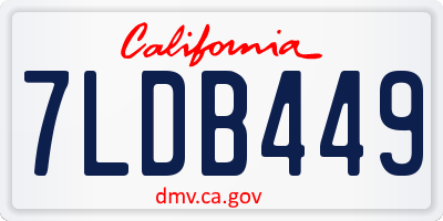 CA license plate 7LDB449