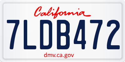 CA license plate 7LDB472