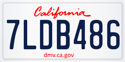 CA license plate 7LDB486