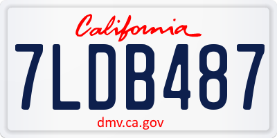 CA license plate 7LDB487