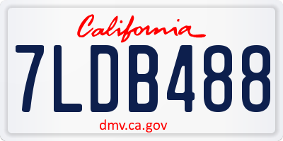 CA license plate 7LDB488
