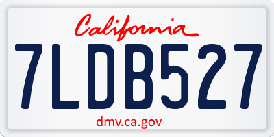 CA license plate 7LDB527