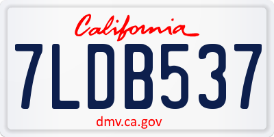 CA license plate 7LDB537