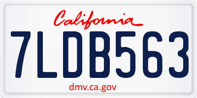 CA license plate 7LDB563