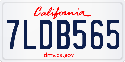 CA license plate 7LDB565