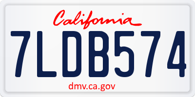 CA license plate 7LDB574