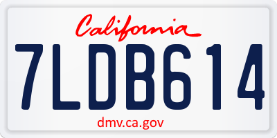 CA license plate 7LDB614
