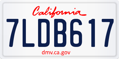 CA license plate 7LDB617