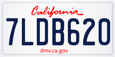 CA license plate 7LDB620