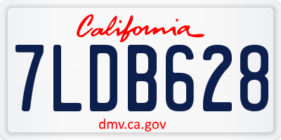 CA license plate 7LDB628