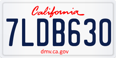 CA license plate 7LDB630