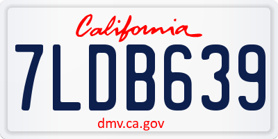 CA license plate 7LDB639