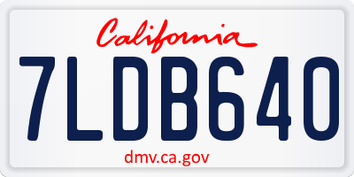 CA license plate 7LDB640