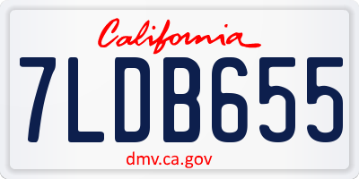 CA license plate 7LDB655