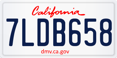 CA license plate 7LDB658