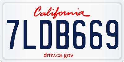 CA license plate 7LDB669