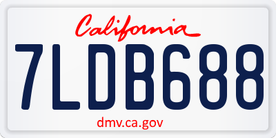CA license plate 7LDB688