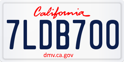CA license plate 7LDB700