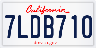 CA license plate 7LDB710