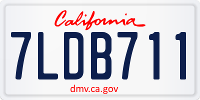 CA license plate 7LDB711