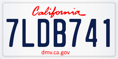 CA license plate 7LDB741