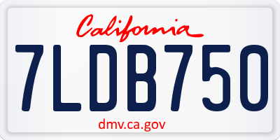 CA license plate 7LDB750