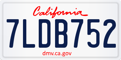 CA license plate 7LDB752