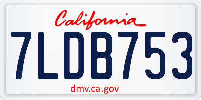 CA license plate 7LDB753