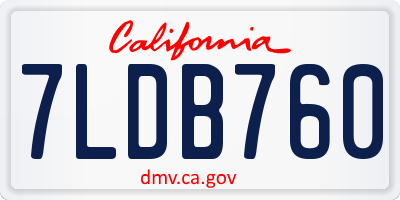CA license plate 7LDB760