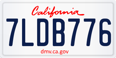 CA license plate 7LDB776