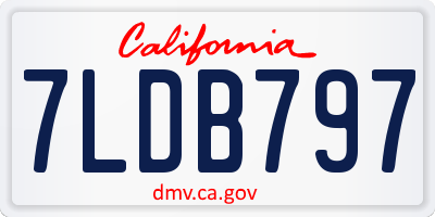 CA license plate 7LDB797