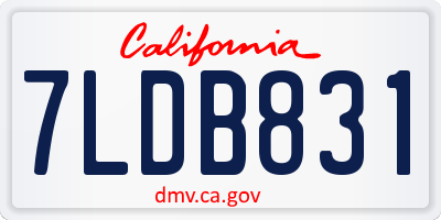 CA license plate 7LDB831